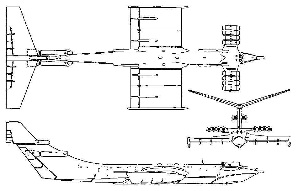 Схема экраноплана КМ-1