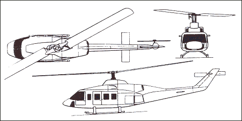 Схема вертолета Bell 214ST