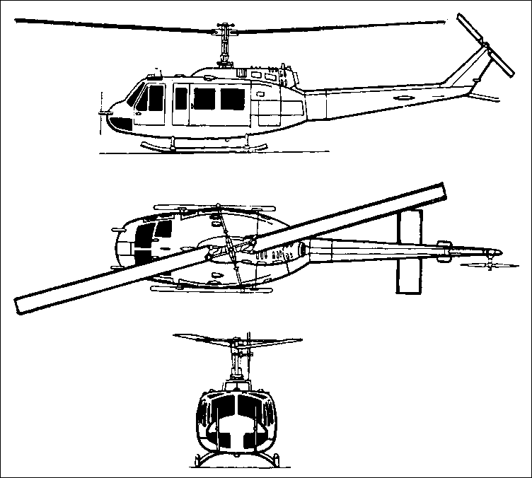 Схема вертолета Bell 205