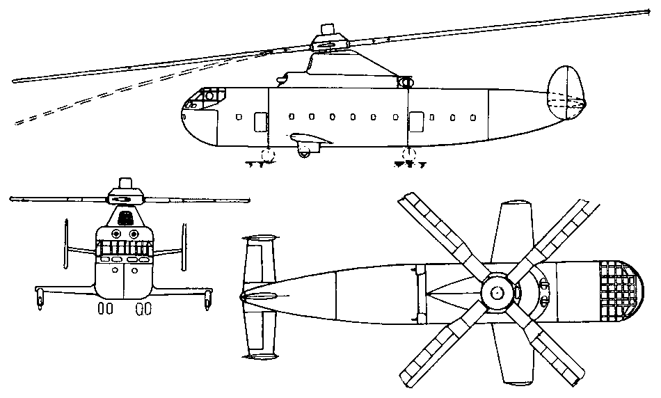 Heavy transport helicopter project by Bratukhin