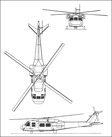 Схема вертолета Boeing-Vertol 179