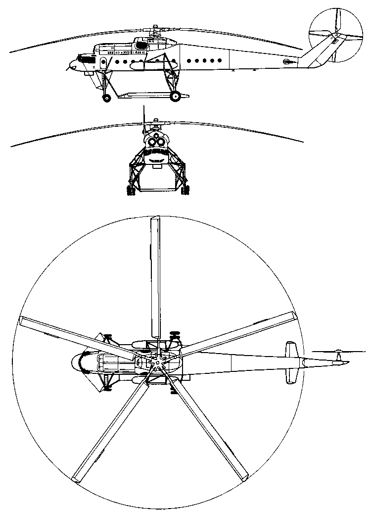 Схема вертолета Ми-10