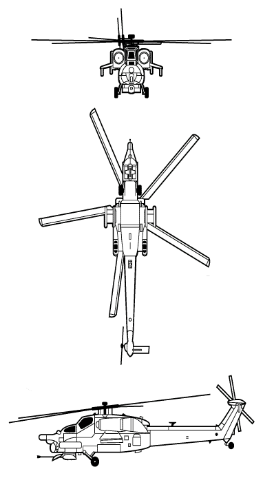 Схема вертолета Ми-28