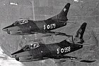 Two G.91R-1's of the Italian Air Force's 5� Aerobrigata in flight.
