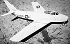 The prototype F-86A (XP-86) in the white overall finish applied for early trials.