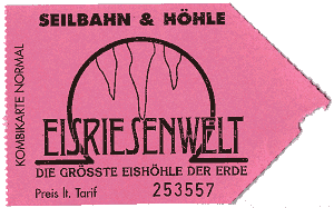 Билет для посещения Eisriesenwelt
