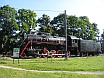 An old locomotive in the center of Türi