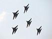 The ''Russian Knights'' aerobatic team flying Su-27s