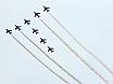 The ''Patrouille de France'' aerobatic team flying Alpha Jets