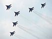 The ''Strizhi'' aerobatic team flying MiG-29s