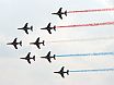 The ''Patrouille de France'' aerobatic team flying Alpha Jets