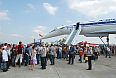 The people waiting in a queue to visit the last remaining Tu-144