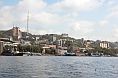 A view to the city from a ferry boat